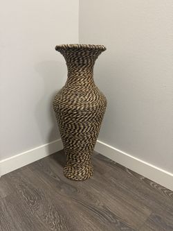 Tall Woven Vase -good Condition 