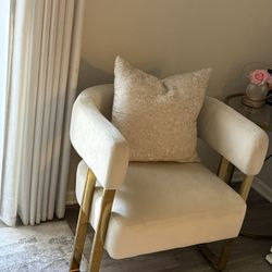 2 Set Of Accent Chair With Gold Legs 