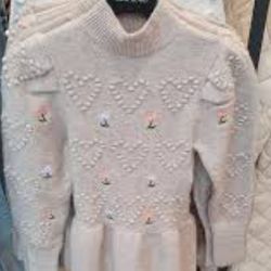 River Island Beige Knit Sweater. Size 6. $50