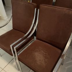 4 Chrome Dining Room Chairs