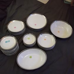 Fukagawa Porcelain China With Silver