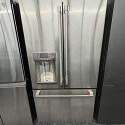 Stainless Steel Cafe French Door Fridge + Hot Water Dispenser 28 Cu Ft