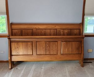 King size bed headboard/footboard. Oak