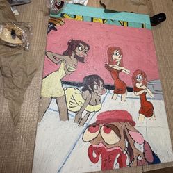 Ren & Stimpy Custom Oil Painting 