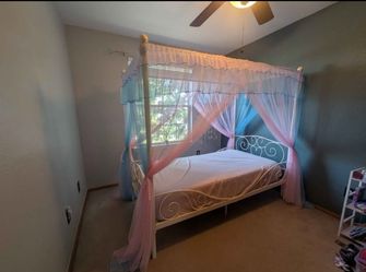 Twin girls canopy bed