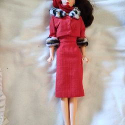 Brunette Barbie Doll Reproduction Ponytail And Reproduction Matinee Fashion