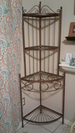 Wrought iron corner rack
