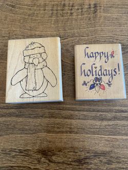 DOTS Peter Penguin N227 Wood Mounted Rubber Stamp