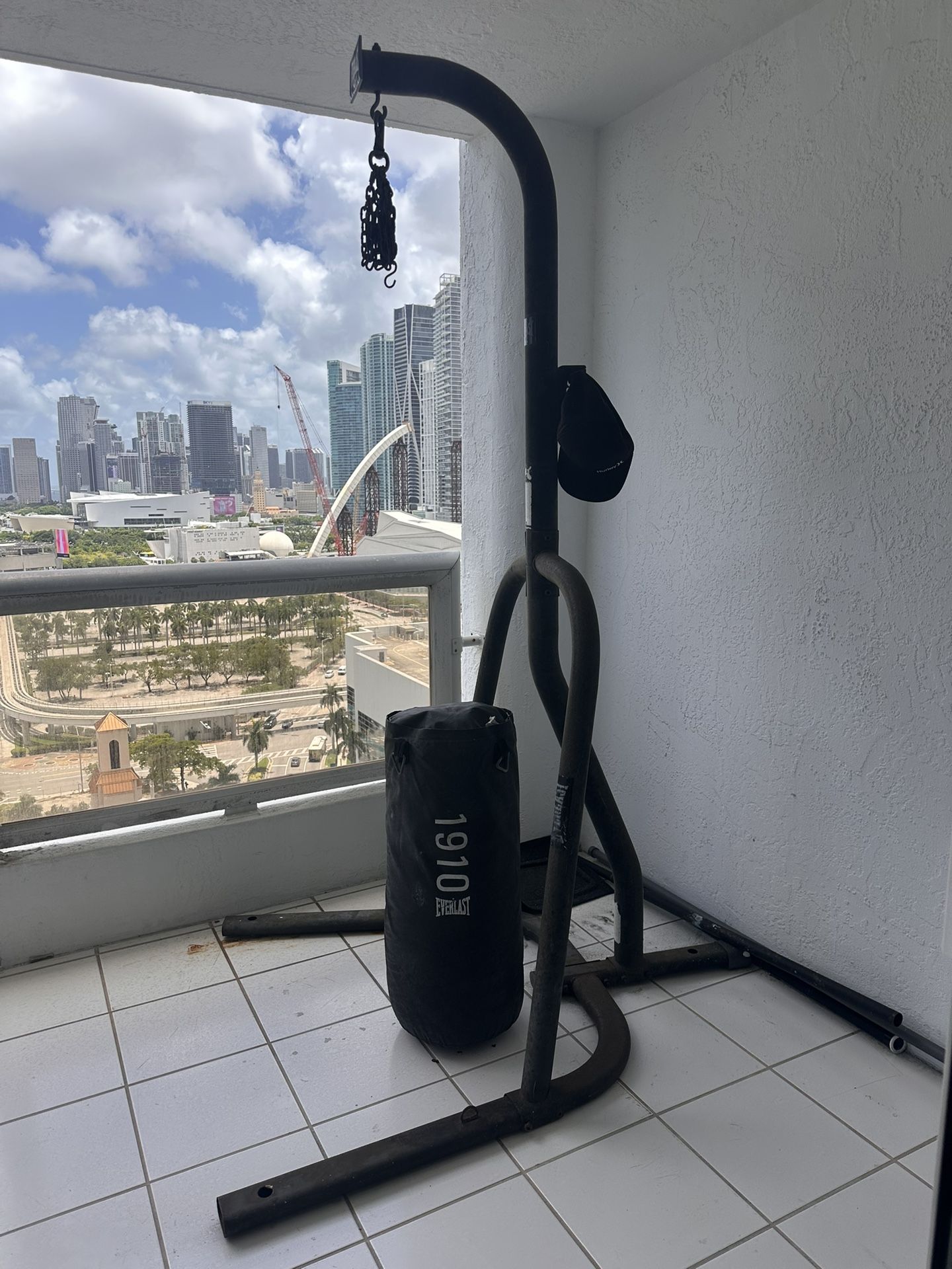 Punching Bag Stand + Everlast 1910 Bag –