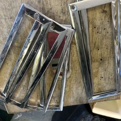 Vintage Boat Step Pad Frames Chrome