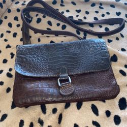 Dark Brown Crossbody , Gently Used , Real Leather 