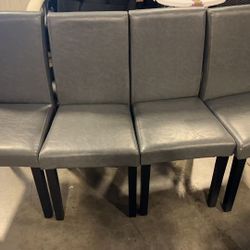 Dining Chairs Set of 4 Faux Leather High Back Kitchen Chair Upholstered Armless Side Chair with Waterproof Surface and Wood Legs for Home and Restaura