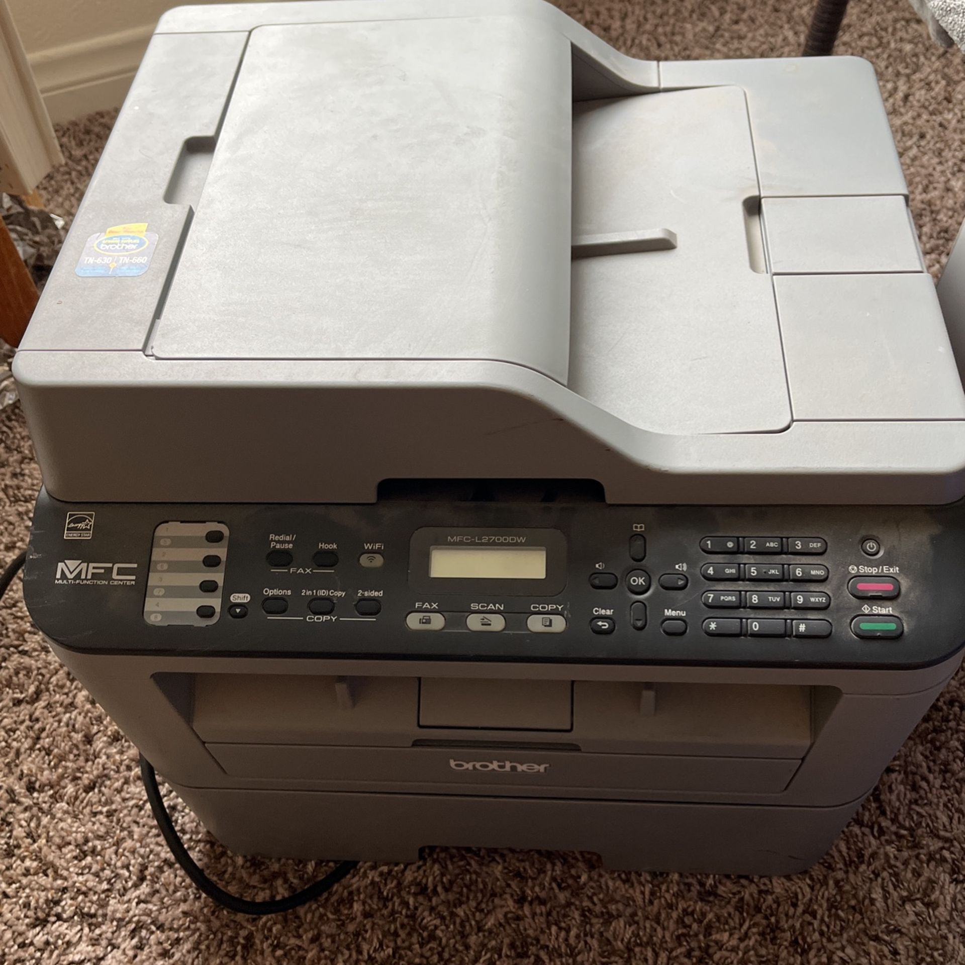 Brother MFC-L2700DW Compact Wireless Laser All-in-One, Copy/Fax/Print/Scan