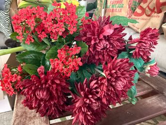 Artificial Dark Red burgundy Flower Stems