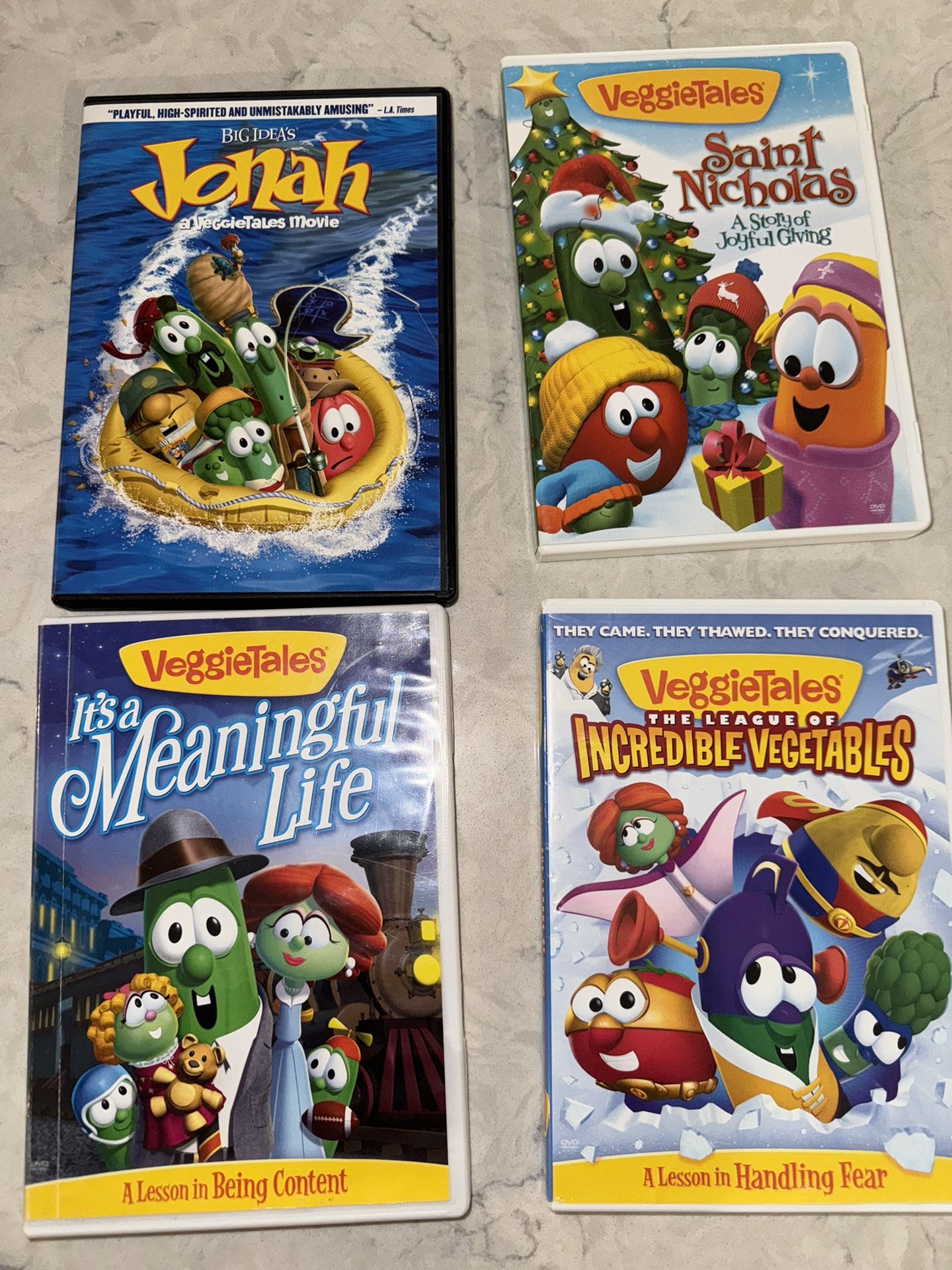Bundle of FOUR VeggieTales DVDs: Jonah, Saint Nicholas and More