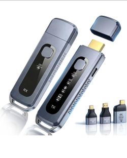 ☆ 2026 Wireless HDMI Transmitter and Receiver 165FT/50M Plug & Play Wireless HDMI Extender Kit 4K Decoding 1080P@60Hz Output,Low Latency Dual-Band 5G+
