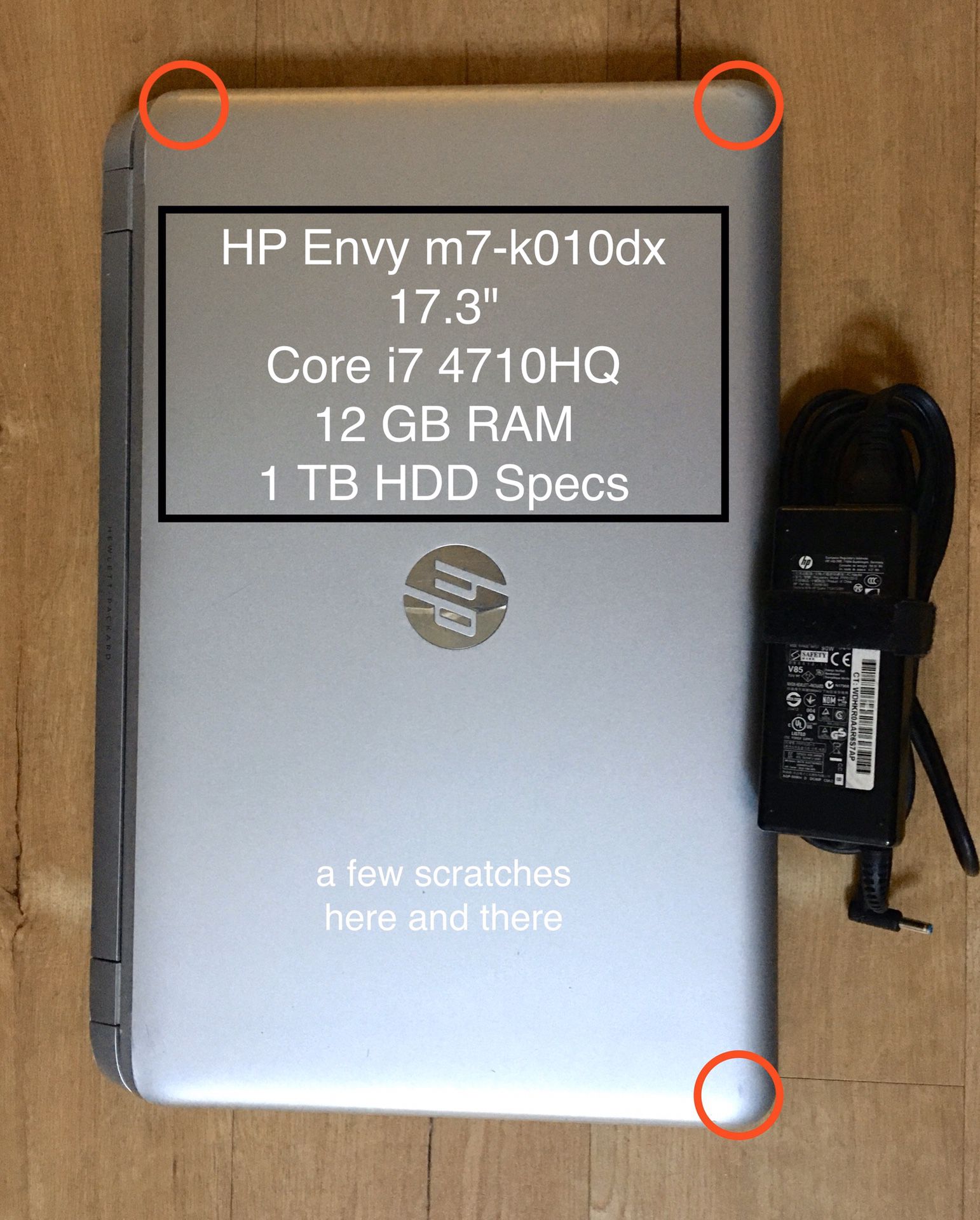 HP Envy LAPTOP - 1 TB HDD - 17.3 INCH - Core i7 - 12GB Ram - 64 bit + Charger