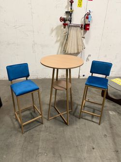 New 3 pcs Round Bar Table and Barstools Bar Chair Set