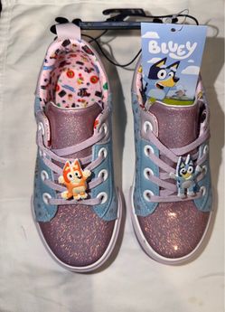 Bluey Kids Glitter Sneakers with Character Charms