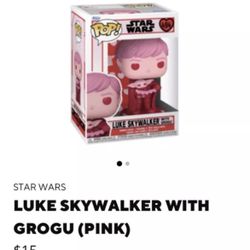 Funko Pop! Star Wars Luke Skywalker with Grogu (Pink) #494