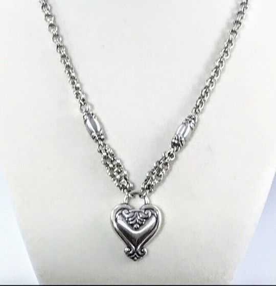 Gorgeous Double Love Brighton Silver Necklace 