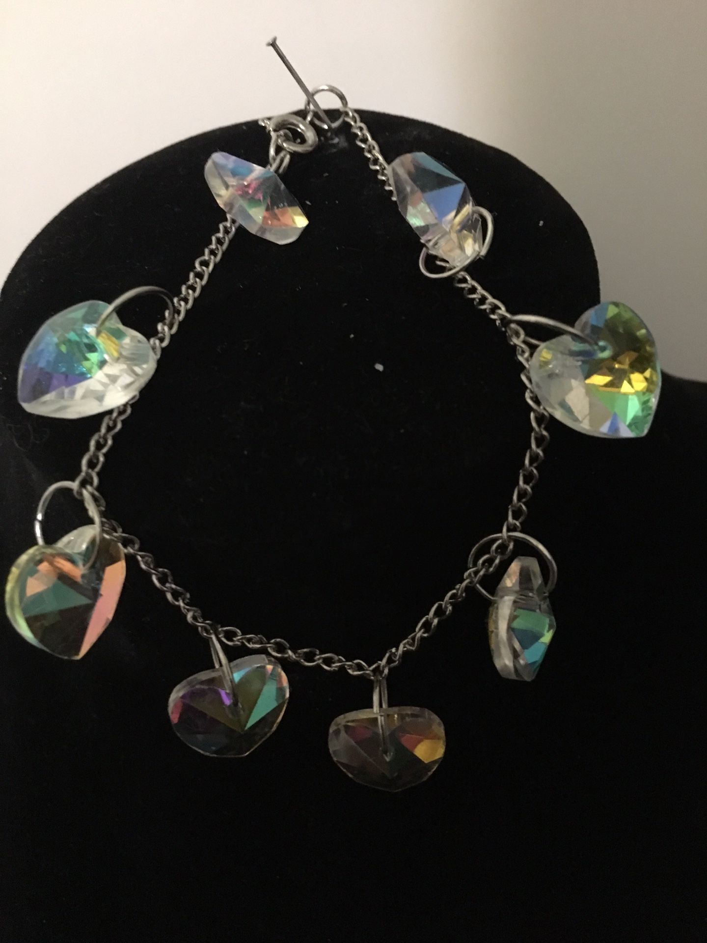 Handmade crystal heart shaped bracelet