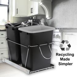 Pull-Out Under Cabinet Dual Trash & Recycling Bin