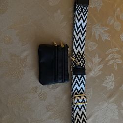 Brand new, Black wallet with strap.