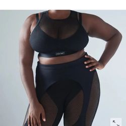 Savage X Fenty Sexy Fishnet Work Out Two Piece Outfit Plus Size 3x 