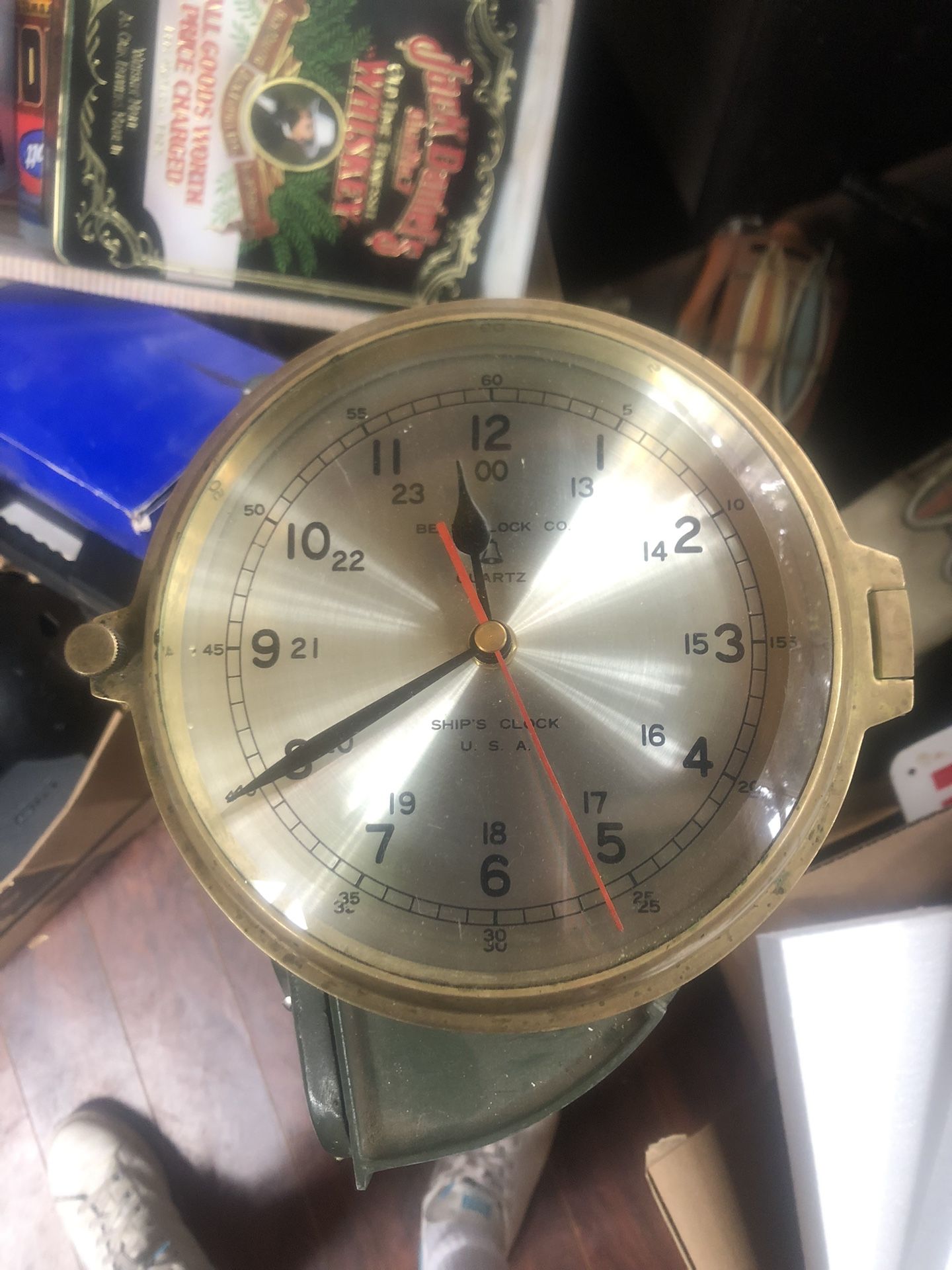Antique Vintage Bell Clock Ships Clock Works Perfectly