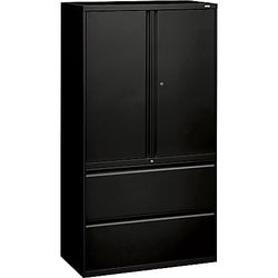 Series Storage Cabinet With Lateral File, 36" Wide, Black