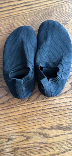 Kids Generic Black Water Shoes Lightweight Flexible Mesh Fabric Design 28/29