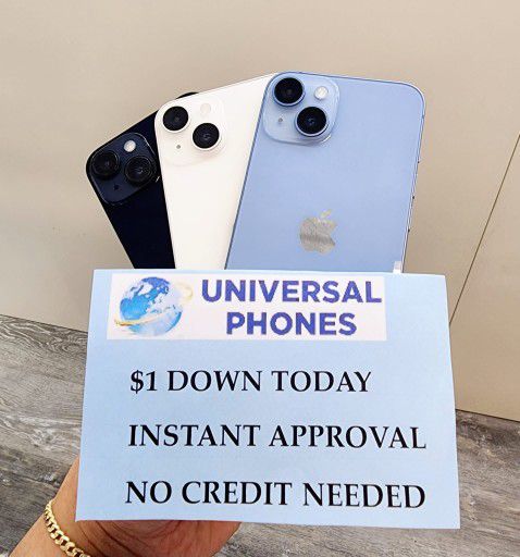 Apple IPhone 14 128gb  UNLOCKED . NO CREDIT CHECK $1 DOWN PAYMENT OPTION  3 Months Warranty * 30 Days Return *