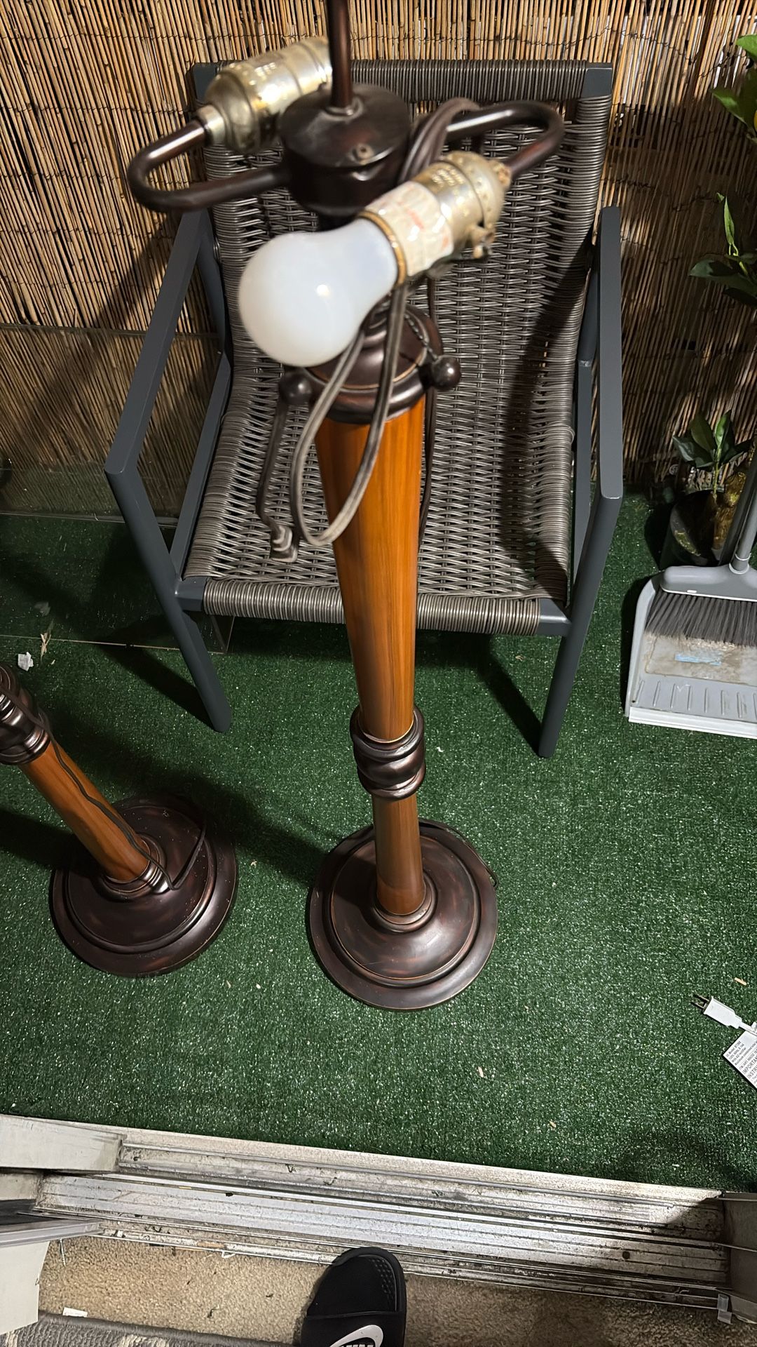 Set Of Wooden Floor Lamps