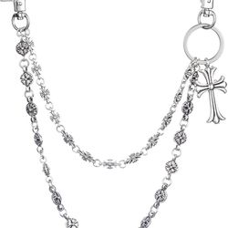 Stainless Steel Cross Pants Keychai