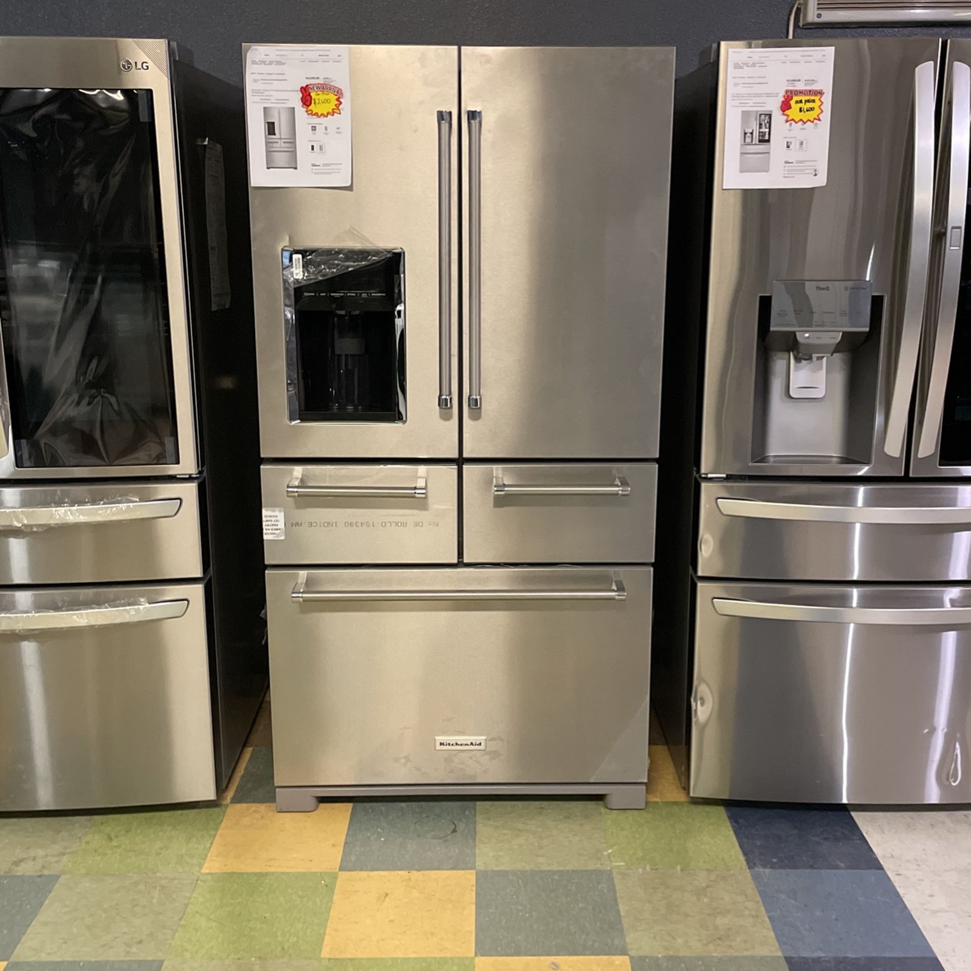New KitchenAid Stainless Steel Five Door Refrigerator,New Products : American Fashion Style Bags On Sale