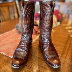 Lucchese Cowboy Boots, Vintage Seville 2083 Goatskin, Size 10B