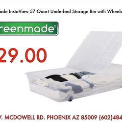 Underbed Storage W/wheels 2pk