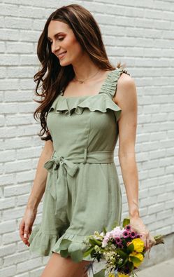 Label Rail x Cheapchicfinds Romper Size 12 Sage Green