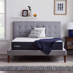 LUCID 10 Inch Memory Foam Medium-Plush - Gel Infusion – Hypoallergenic Bamboo Charcoal- Twin Size Mattress, White

