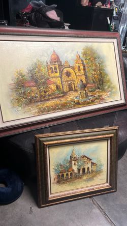 2 original oil paintings by R Lopez