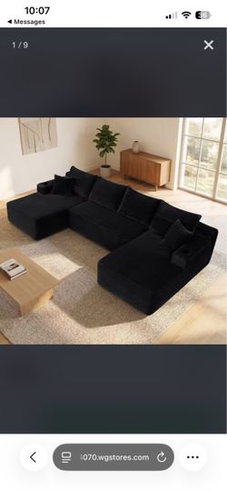 134"Oversized Modular Sectional Sofa Boneless Cloud Couch with Chaise Comfy Sectional Couches for Living Room,Bedroom,Apartment