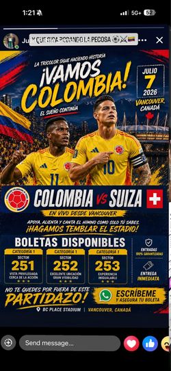 Colombia vs Suiza