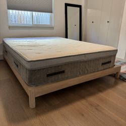 Awara Organic Latex Hybrid Queen Mattress With Low Profile Bed Frame