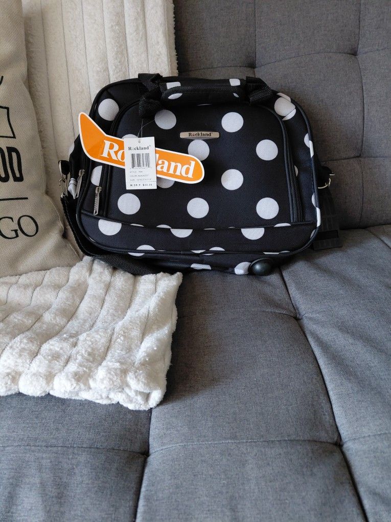 (Black And White Polka Dot) Travel Tote Bag For 20$