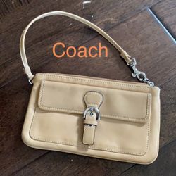 Coach genuine leather wristlet