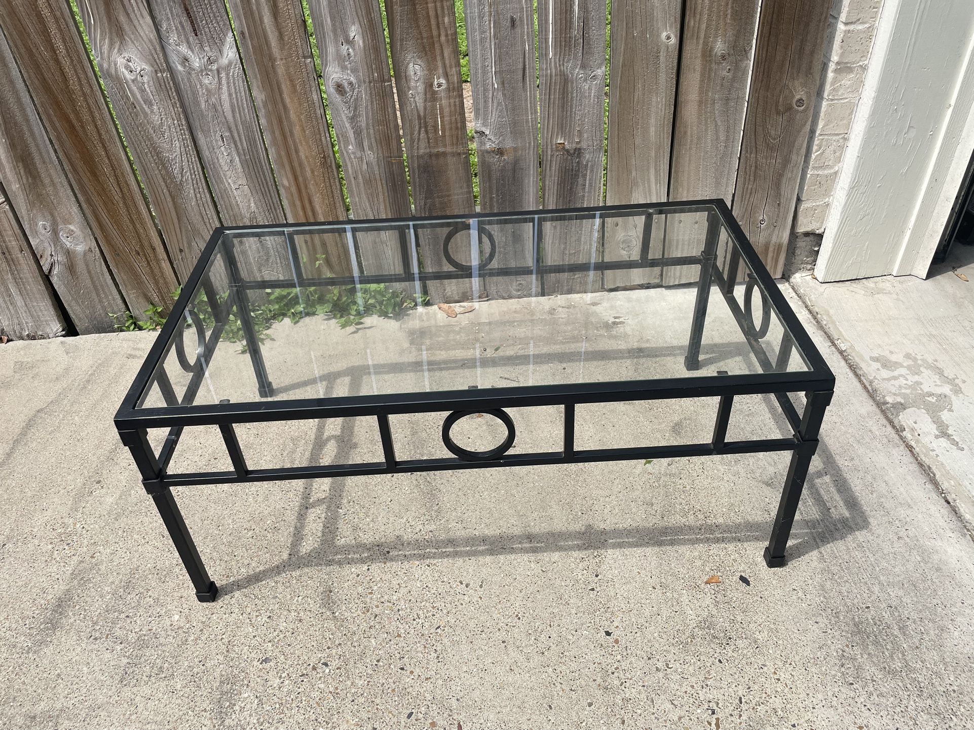 Black glass coffee table