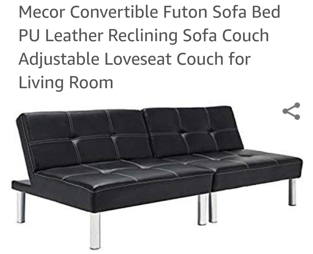 Brand New/Never Used/ Still in Box Convertible Leather Futon Sofa Bed/Couch/Loveseat