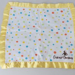 Curious George Dreamer Lovey Security Baby Blanket Colorful Polka Dot Monkey