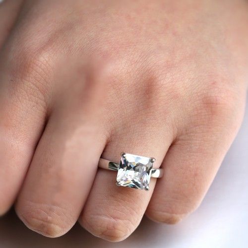 "Gorgeous Princess 925 Silver Plated Square Ring for Women, VIP011